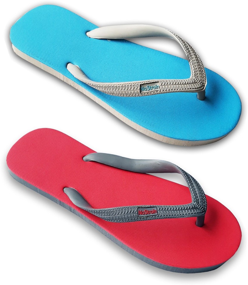 NoStrain Men Men s Natural Rubber Flip Flops Combo set Pack of 2