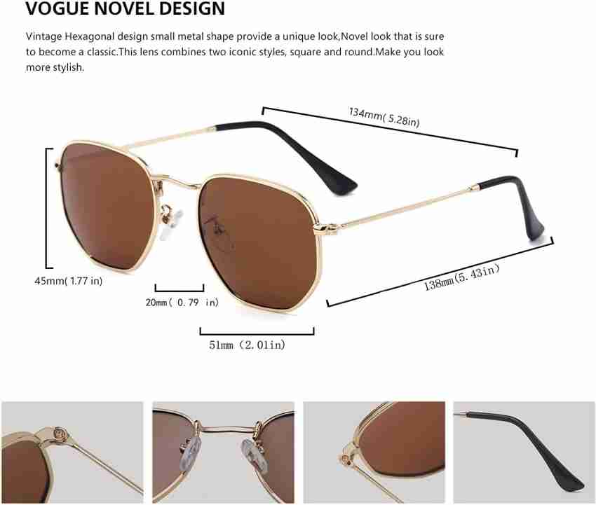 Buy Quirkmall Retro Square Sunglasses Brown For Men & Women Online
