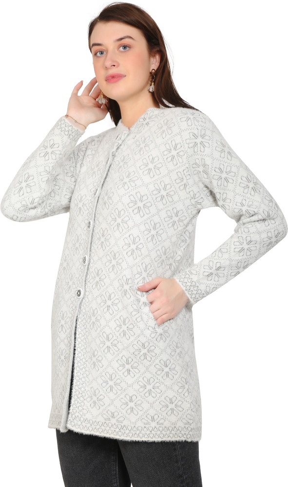 chatanya Woven Round Neck Casual Women White Sweater Buy
