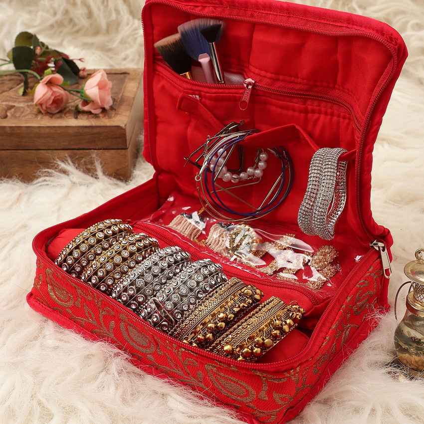 Bag Pepper Cotton Fabric Multipurpose 4 Pocket Jewellery Storage