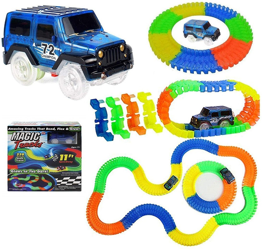 Led car shop track toys
