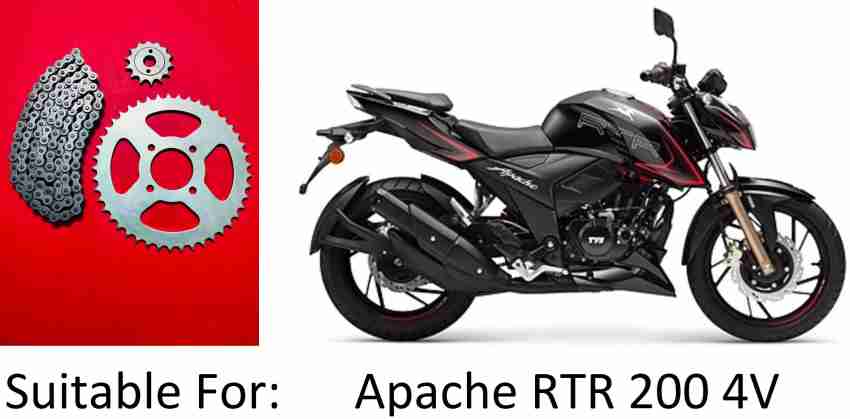 Apache 200 4v discount chain sprocket price