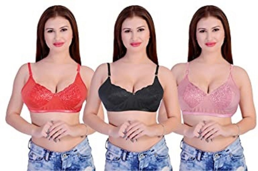 Ladies Large Bust Lace Underwired Bra Full Coverage Thin Padded