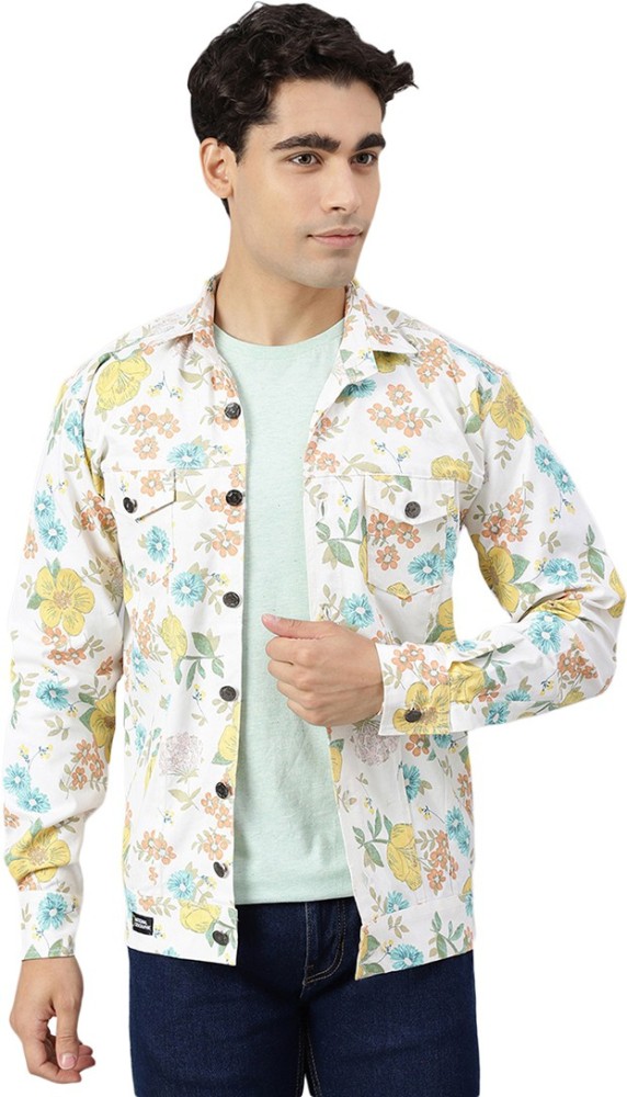 Floral jean hotsell jacket mens