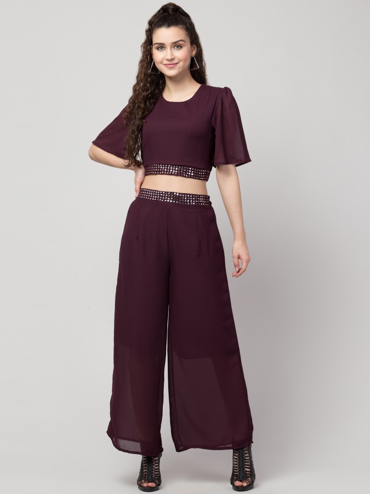 Buy Wine Palazzo Pant Cotton for Best Price, Reviews, Free Shipping