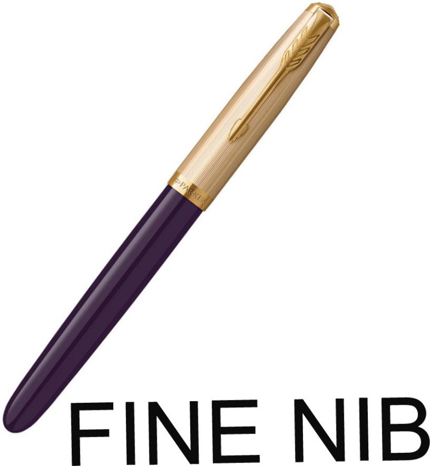 PARKER 51 DELUXE PLUM WITH GOLD TRIM FOUNTAIN PEN – 18KT GOLD FINE NIB  Fountain Pen - Buy PARKER 51 DELUXE PLUM WITH GOLD TRIM FOUNTAIN PEN – 18KT GOLD  FINE NIB Fountain Pen - Fountain Pen Online at Best Prices in