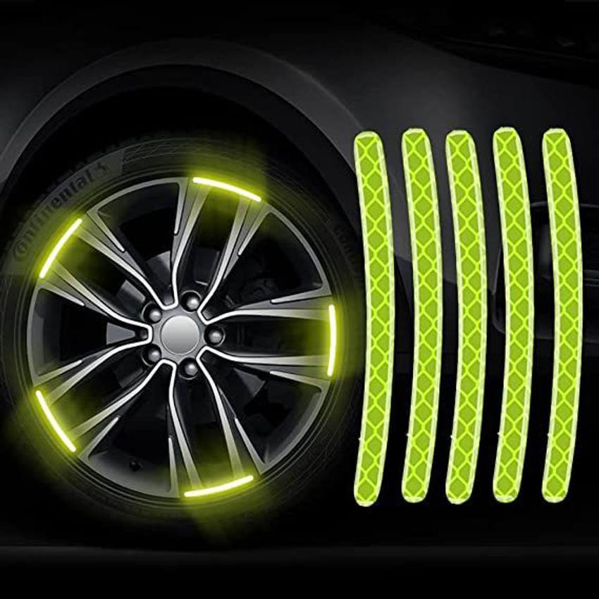 Jiyatech Car Tyre Reflective Stickers Universal Safety Warning reflector pack of 20pcs 26 mm x 0.049 m Green Reflective Tape Price in India Buy Jiyatech Car Tyre Reflective Stickers Universal