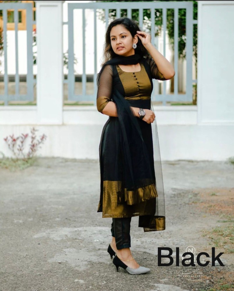 Black leggings 2024 with kurti