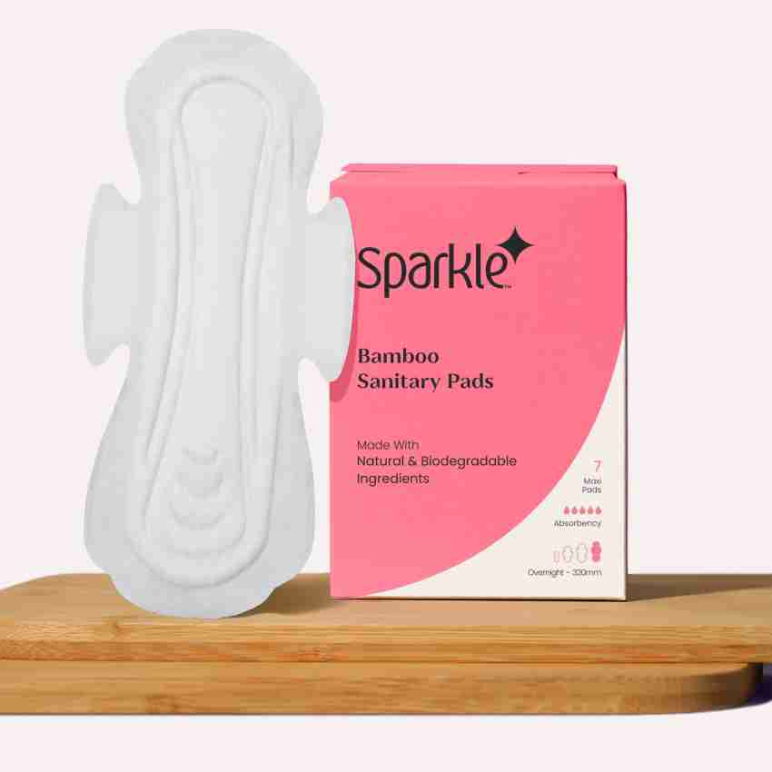 Sparkle Bamboo Sanitary Pads (4 Boxes of 7 Pads each - Overnight - 320mm) Sanitary  Pad, Buy Women Hygiene products online in India