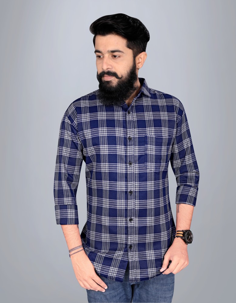 Buy Online Blue Check Shirt  Yovishman