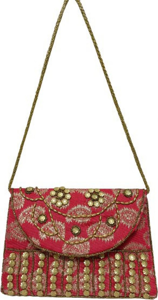 Handicraft Beautiful Flower Box Clutch Bag Purse