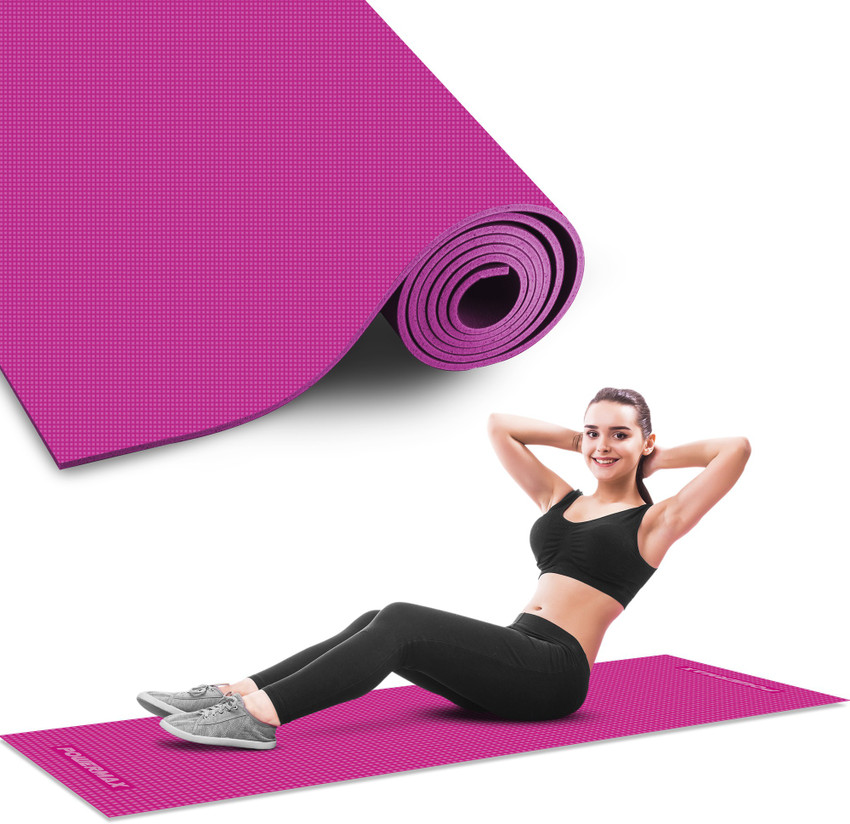 Powermax Fitness YE6 1.1 PK 6mm thick Premium Exercise Pink Colour Yoga Mat Pink 6 mm Yoga Mat Buy Powermax Fitness YE6 1.1 PK 6mm thick Premium Exercise Pink Colour Yoga Mat Pink 6 mm