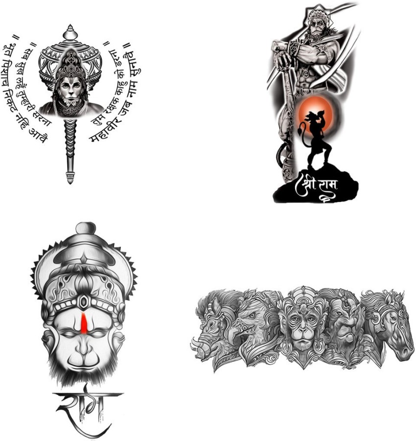 God Hanuman Say Shree Ram Temporary Tattoo Waterproof For Male and Female  Temporary Body Tattoo