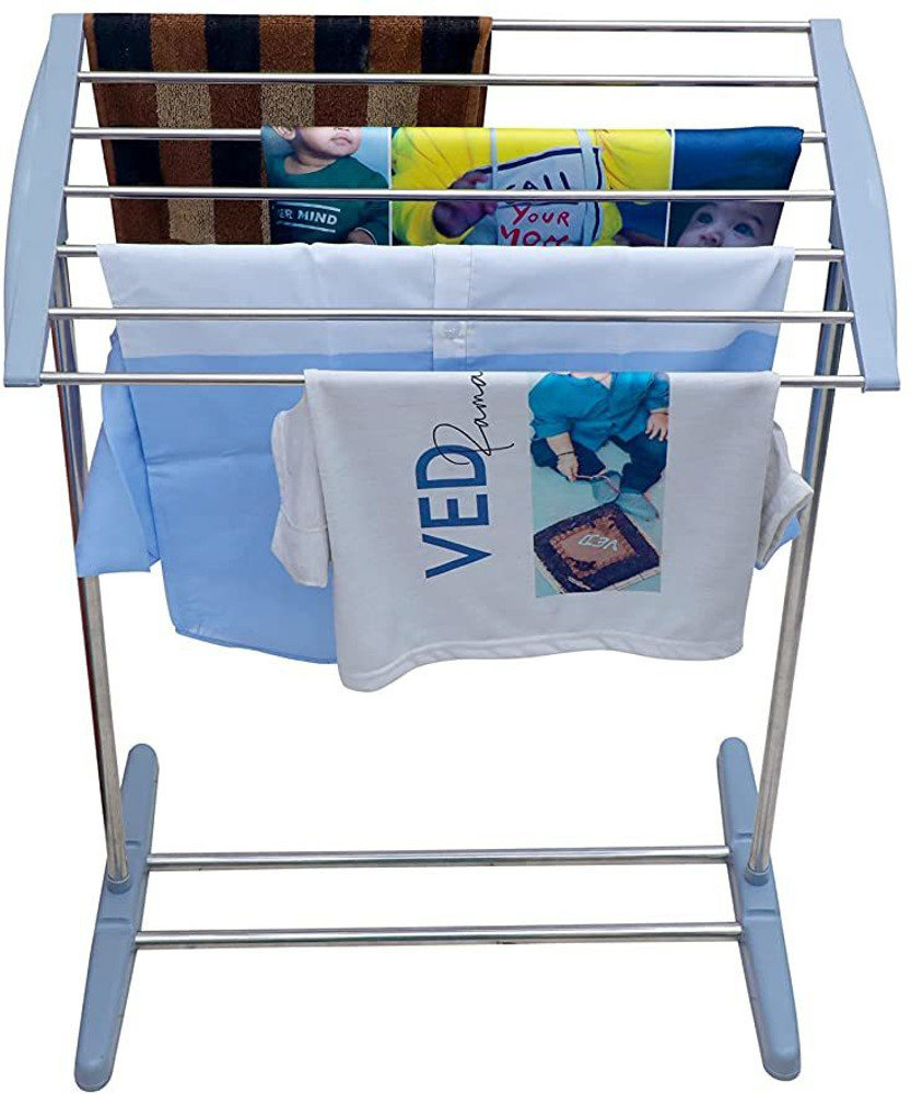 Dherik Tradworld Towel Drying Rack Stainless Steel Bathroom Towel Rack Floor Steel Towel Holder