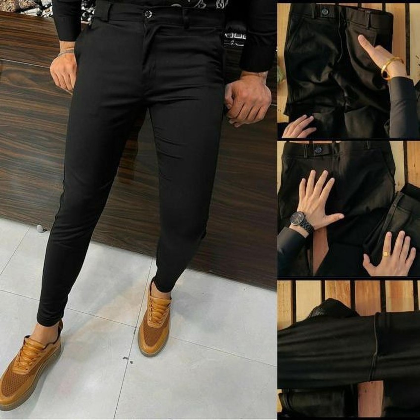 Khatu Shyam Fashion Regular Fit Men Black Trousers  Buy Khatu Shyam Fashion  Regular Fit Men Black Trousers Online at Best Prices in India  Flipkartcom