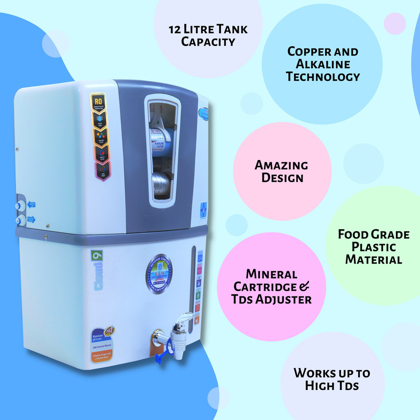 E.F.M Blue Ocean Water Purifier Regular Domestic RO System 10 L RO + UV +  UF + TDS Water Purifier - E.F.M 