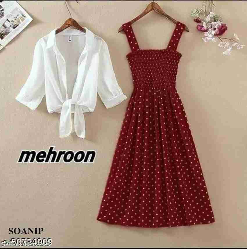 SOANIP Women A line Red White Dress Buy SOANIP Women A line Red White Dress Online at Best Prices in India Flipkart
