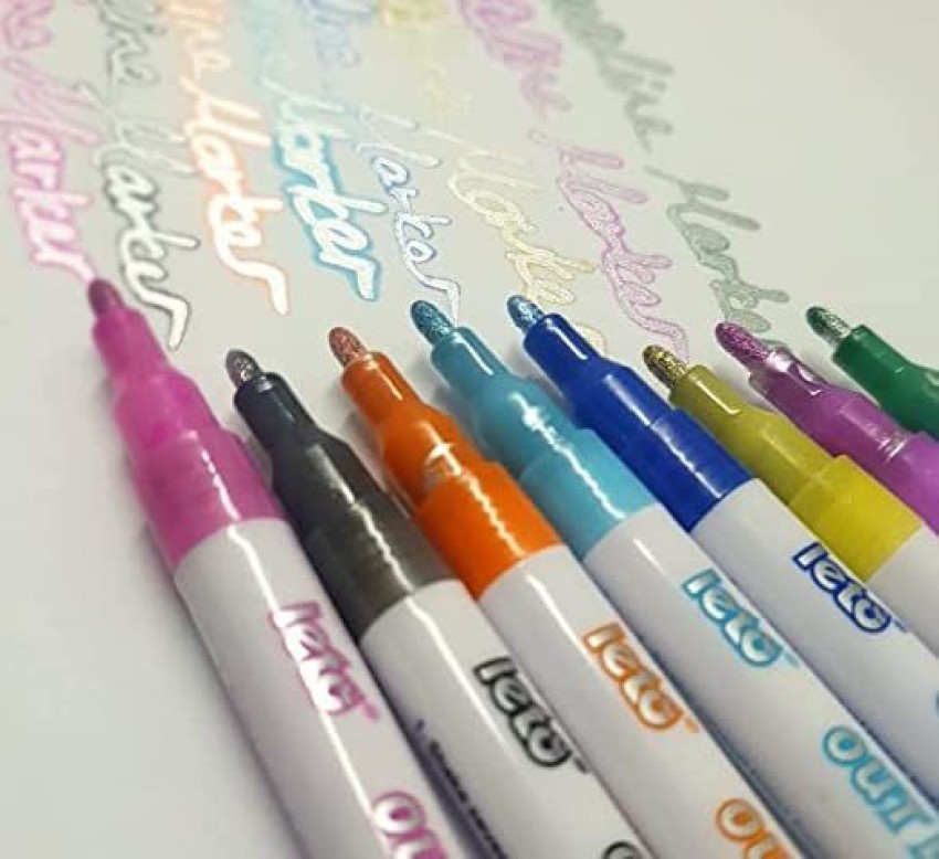 Yaadgar Enterprise 12 Colors Double Line Pen,Outline Markers for Greeting  Cards at Rs 200, Katargam, Surat