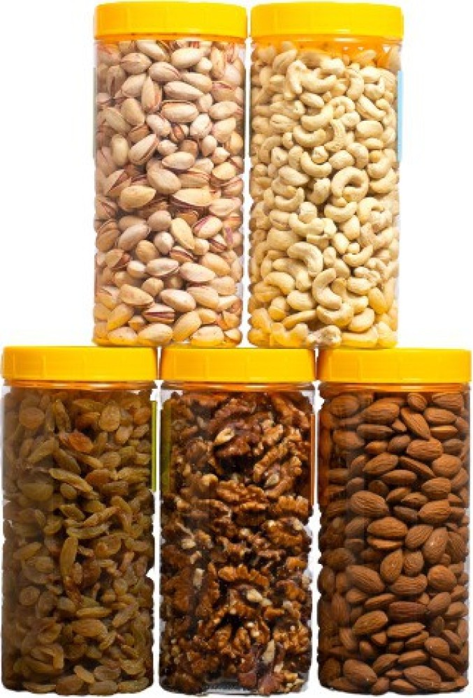 Hey Nutty's Dry Fruits Combos Almonds cashew Raisins pistachios 800 gm  |badam kaju & kishmish pista (200gm Pack of 4) | mix dryfruits
