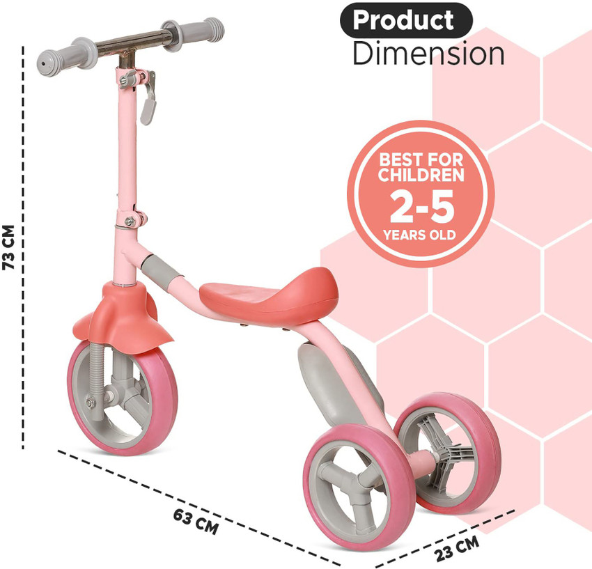 CITRODA 3 Wheeler Foldable Kick Skating Cycle 2 in 1 Adjustable