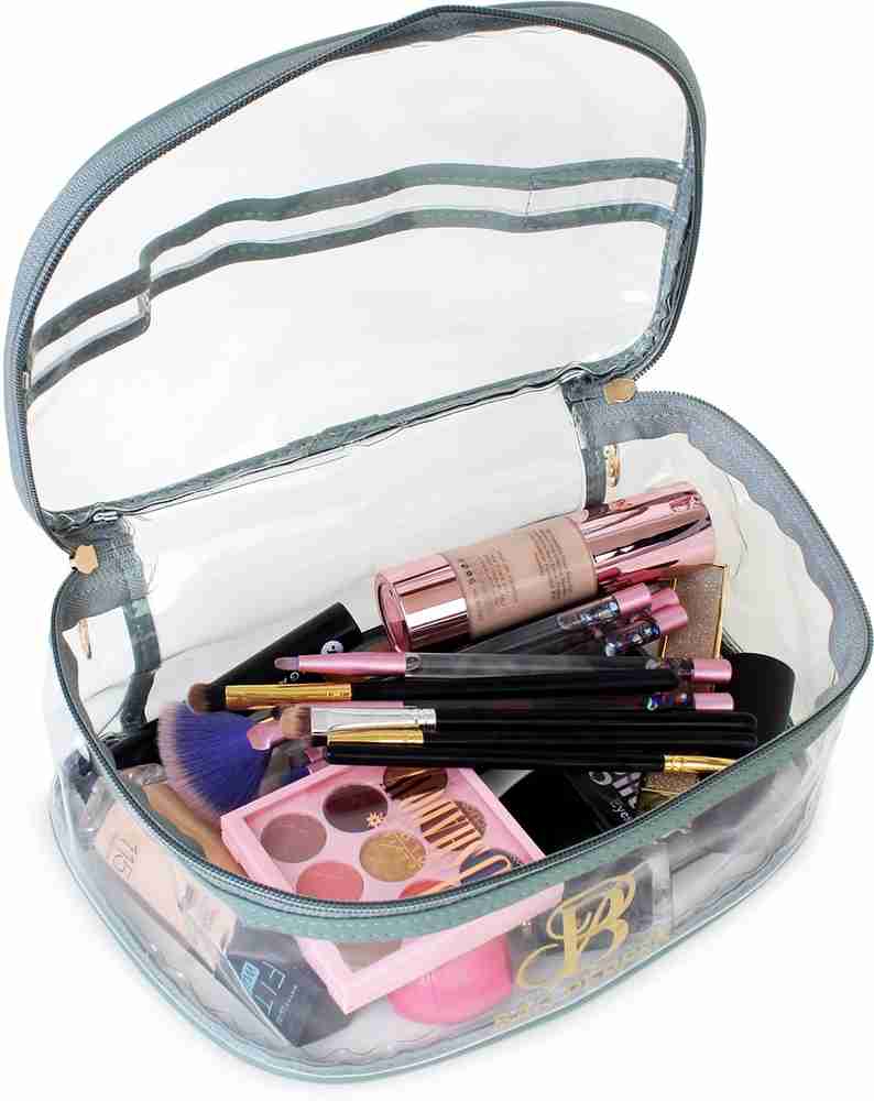 Bag Pepper transparent travel pouch makeup bag cosmetic kit for women pouches for women Cosmetic Bag Dark Green Price in India Flipkart