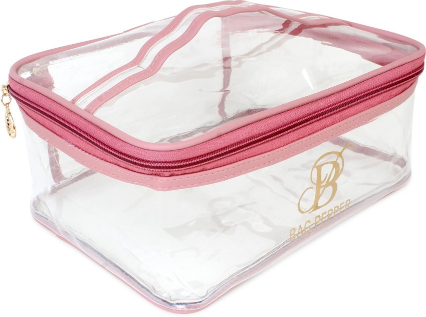 Louise Maelys 2 Pieces Portable Clear Makeup Bag Zipper Waterproof  Transparent Travel Storage Pouch Organizer Cosmetic Toiletry Bag With Handle