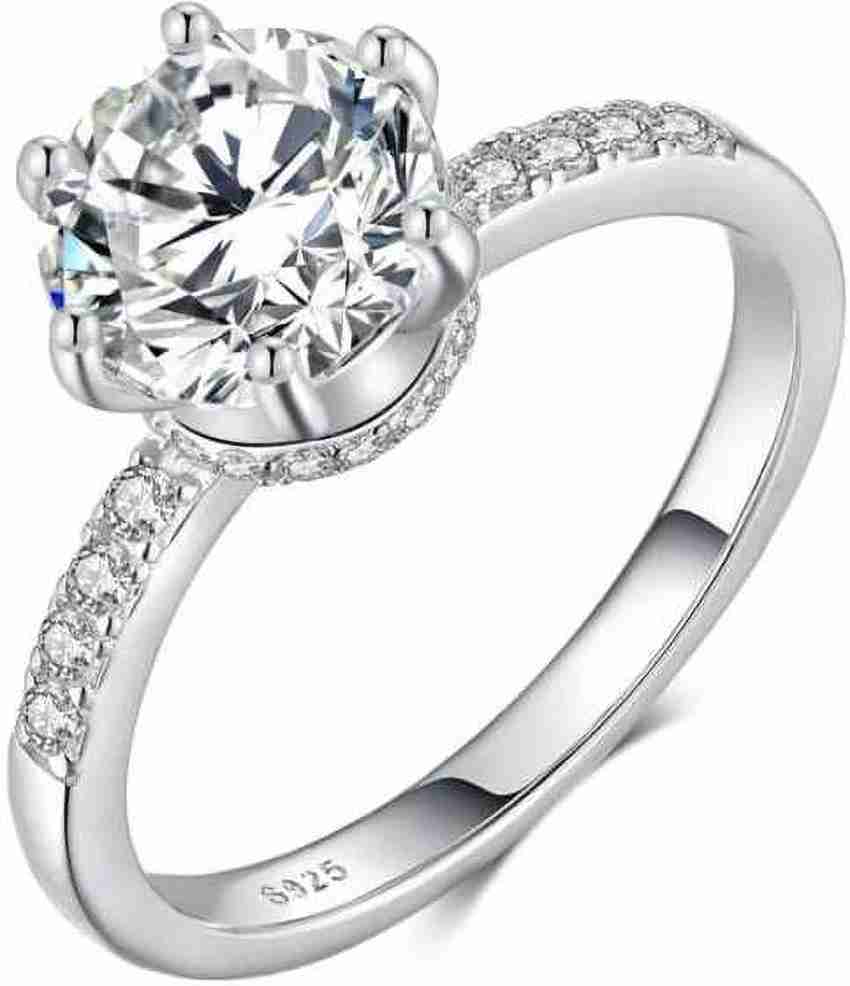 White silver diamond on sale ring