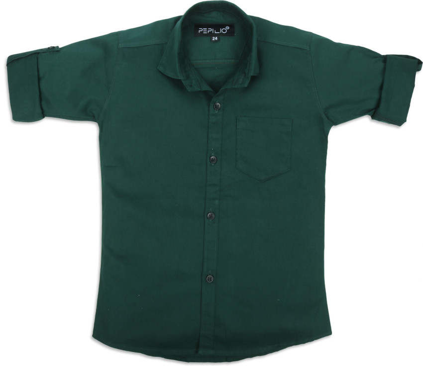 hunter green boys shirt
