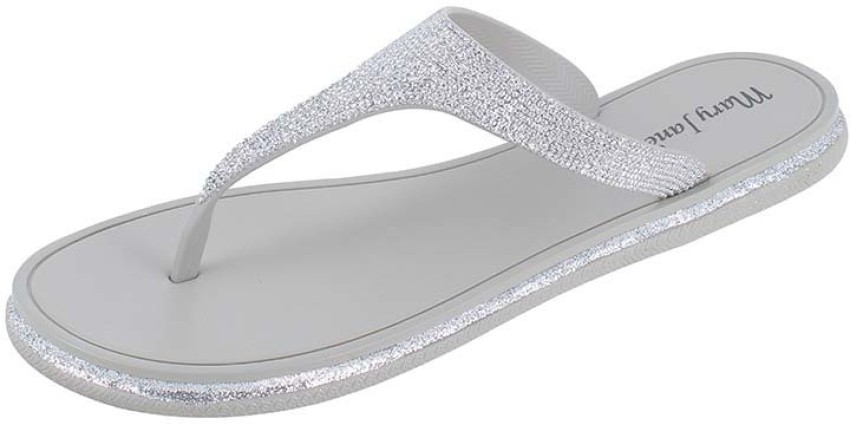 Silver glitter flip flops hot sale