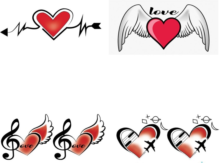 simple heart with wings tattoo designs