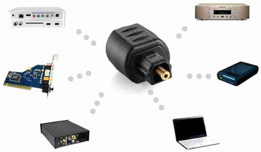 Etzin Optical Audio Adapter 3.5mm Female Jack Plug to Digital