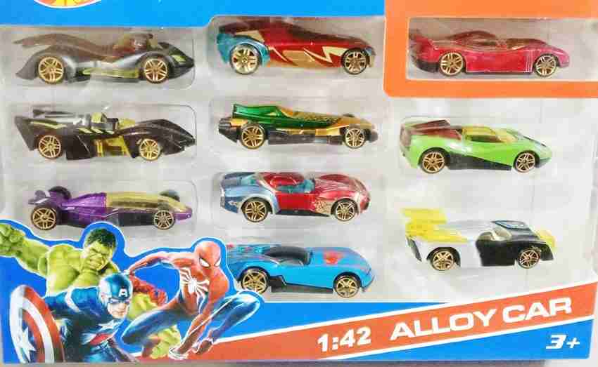 The Mechanic Superhero Theme Cars Diecast Metal Toy car Set of 10 for Kids Hand Push Cars Superhero Theme Cars Diecast Metal Toy car Set of 10 for Kids Hand Push