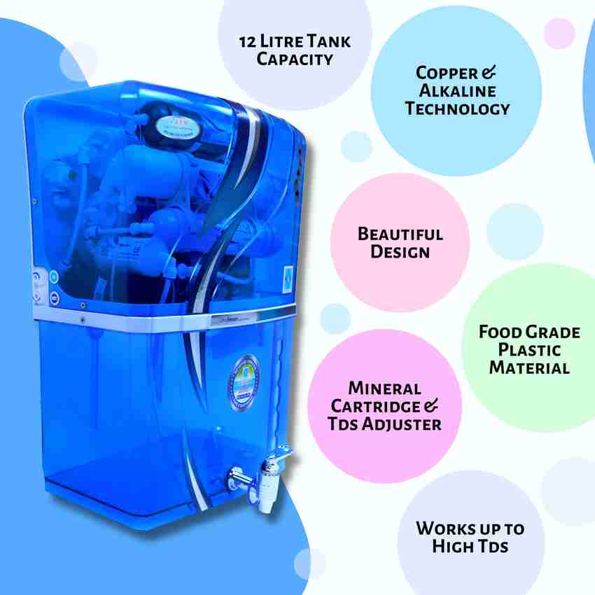 E.F.M Blue Ocean Water Purifier Regular Domestic RO System 10 L RO + UV +  UF + TDS Water Purifier - E.F.M 