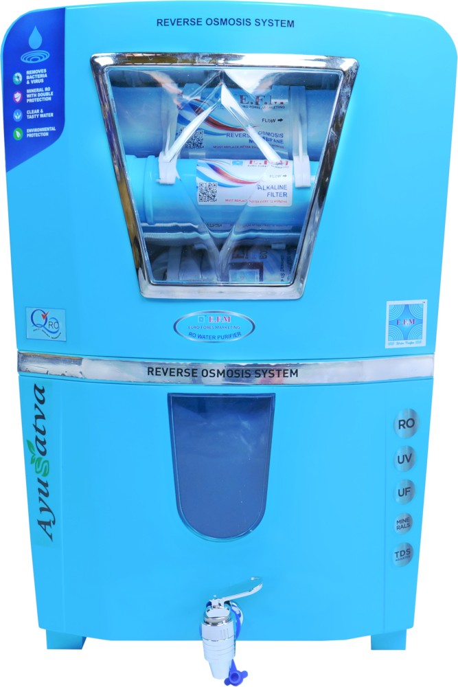 E.F.M Blue Ocean Water Purifier Regular Domestic RO System 10 L RO + UV +  UF + TDS Water Purifier - E.F.M 