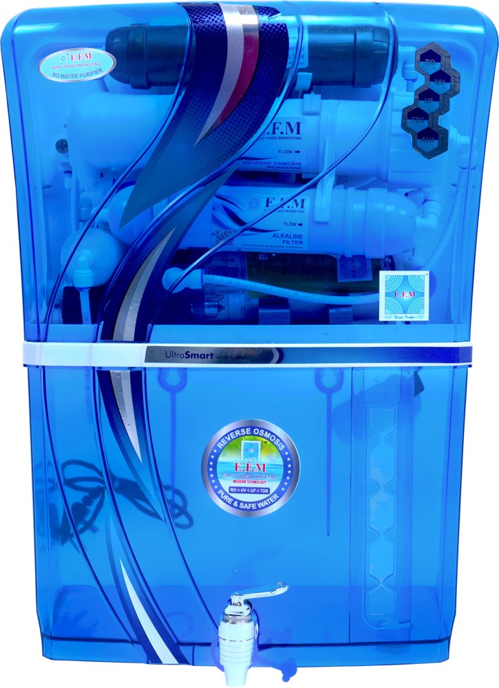 E.F.M Blue Ocean Water Purifier Regular Domestic RO System 10 L RO + UV +  UF + TDS Water Purifier - E.F.M 