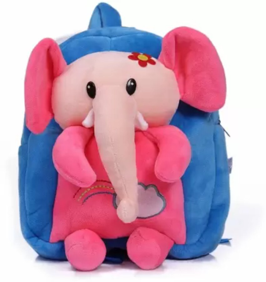 1 Pcs Face Elephant And 1 Pcs Teddy Bag Soft Material School Bag For Kids  Plush