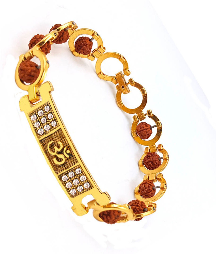 THE IMITATION Fancy rudraksh gold plated bracelet for men
