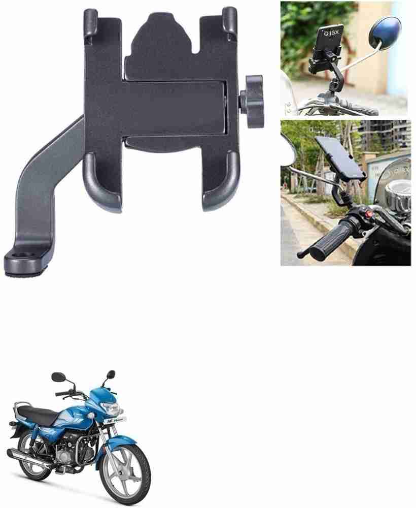 Qiisx Mirror Fitting Metal Mobile Holder For Hero HF Deluxe Bike