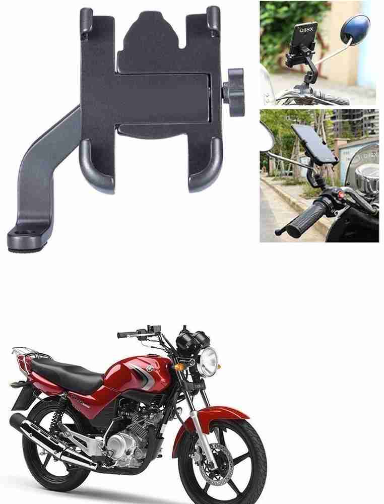 Qiisx Mirror Fitting Metal Mobile Holder For Yamaha YBR 125 Bike
