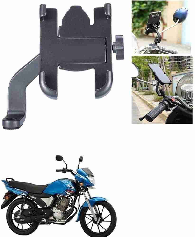 Qiisx Mirror Fitting Metal Mobile Holder For Yamaha Saluto RX Bike