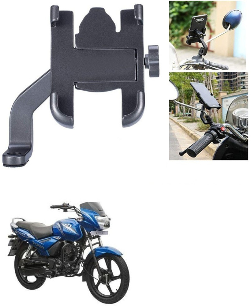 AutoGnix Mirror Fitting Metal Mobile Holder For TVS Star City Plus