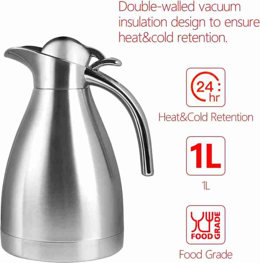 Buy 24 Hours Hot or Cold Insulated Flask (1.0 Ltr) + 2 Double Wall Cup with  Lid Online at Best Price in India on