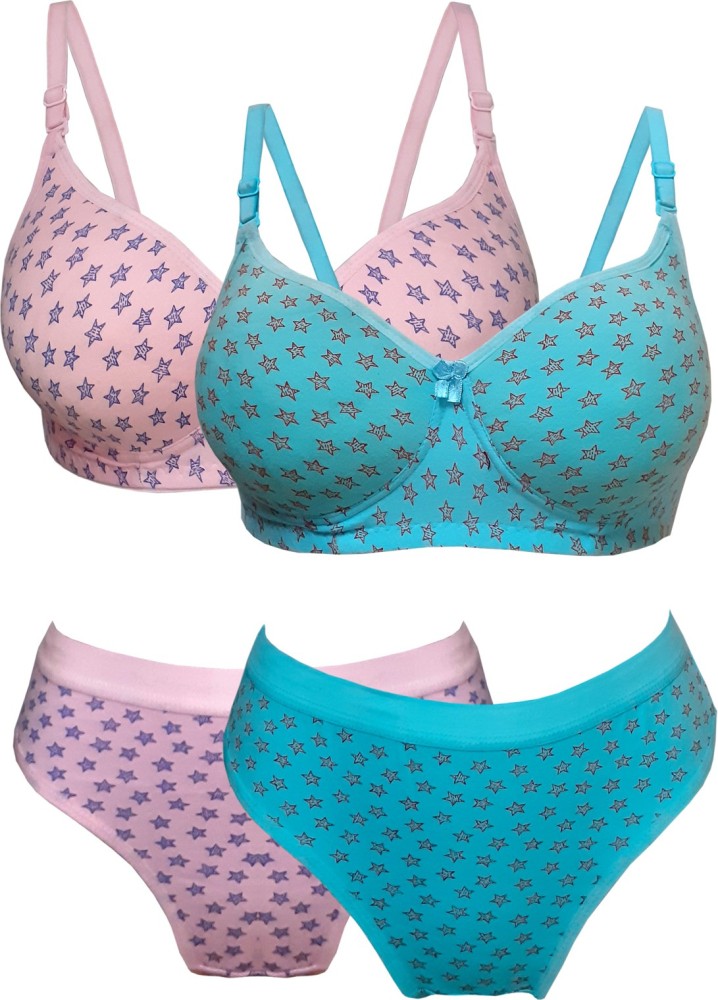 Buy StyFun Women Cotton 2 Bras 2 Panties Set,y Lingerie for Honeymoon  Lingerie Set for Women Bra Panty Set for Women Lingerie Multi-Color Online  In India At Discounted Prices