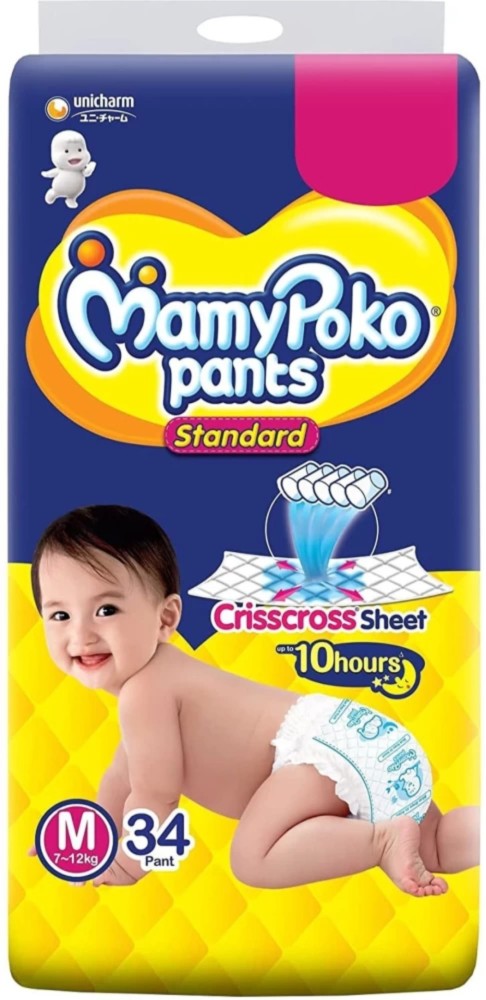 Buy Pampers Baby Diaper  Pants Medium 712 kg Soft Cotton Soaks up to  12 Hours Online at Best Price of Rs 143840  bigbasket