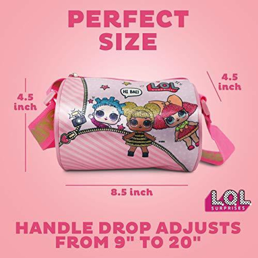 LOL Surprise Dolls Duffle Purse for Girls Glitter Metallic Print