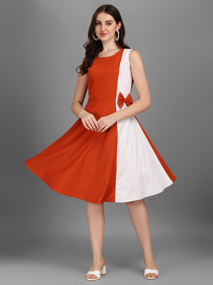 Orange and white outlet sundress