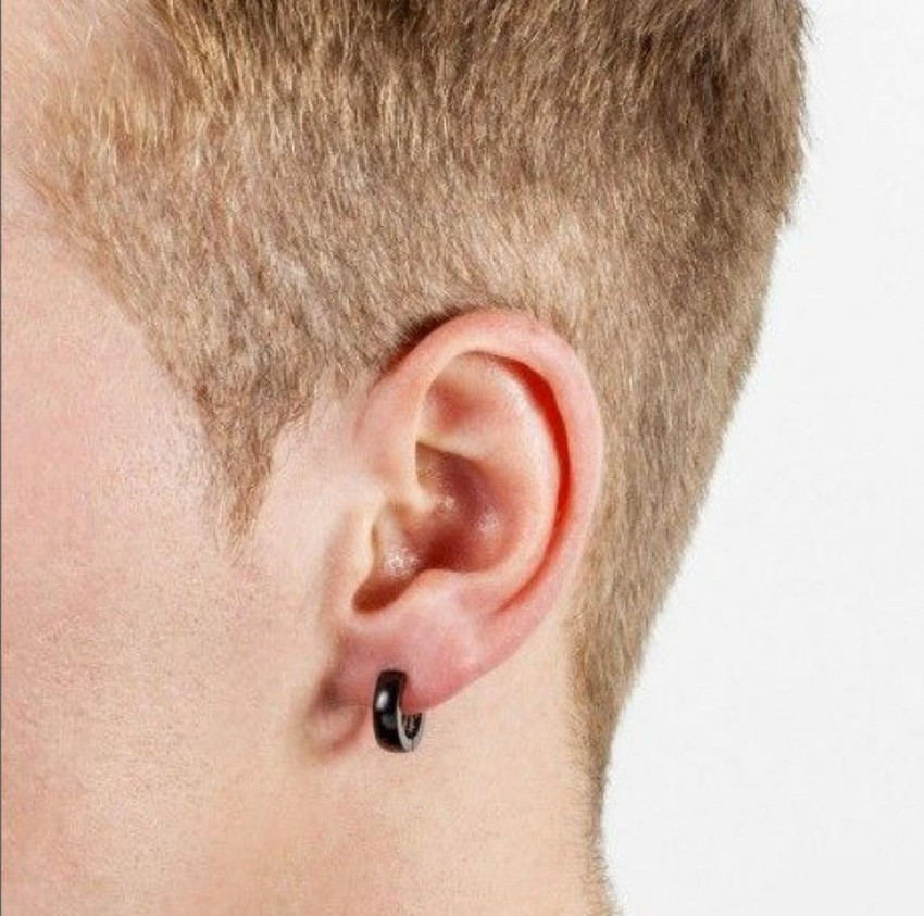 Black Hoop Earrings  Mens Earrings  Twistedpendant