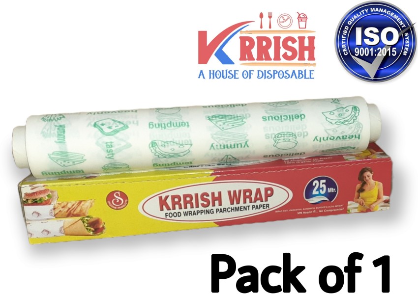 Multi purpose food wrap paper,/Roti Wrap paper/Wrapping roll Paper,  parchment paper, Butter paper, 20 meter