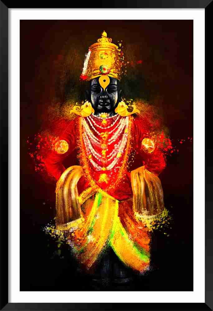 DBrush Lord Vitthal Artwork Blessing Laminated Coated Framed Wall