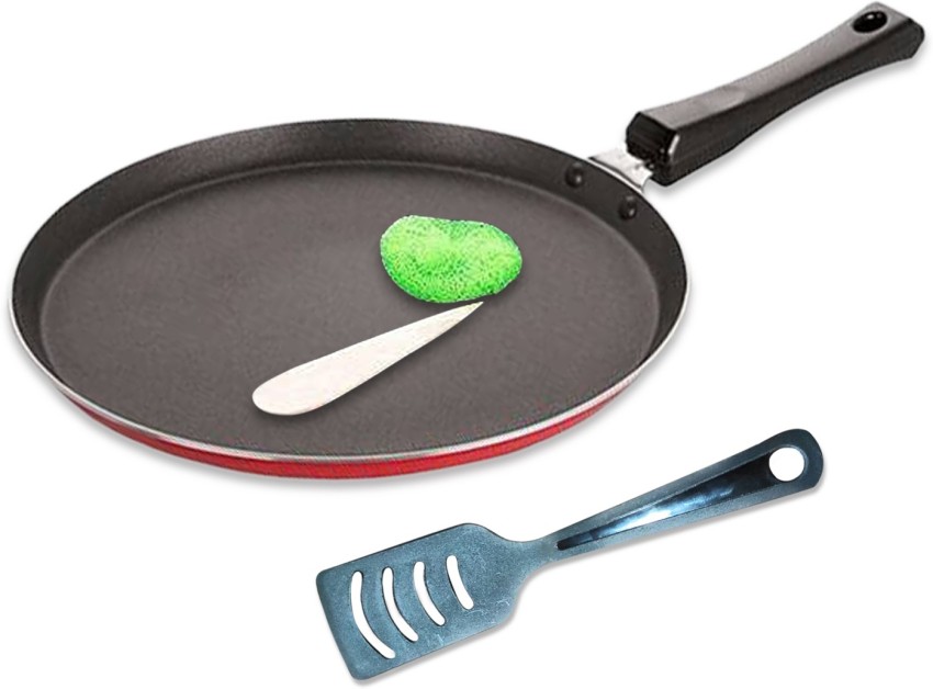 KITCHEN SHOPEE iron Handmade Roti Chapati Tawa with Wooden Handle 9 in iron  fry pan 10 in Fry Pan 22.86 cm, 25.4 cm diameter 5.08 L capacity Price in  India - Buy